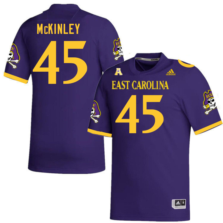 Men #45 Kamaurri McKinley ECU Pirates College Football Jerseys Stitched Sale-Purple